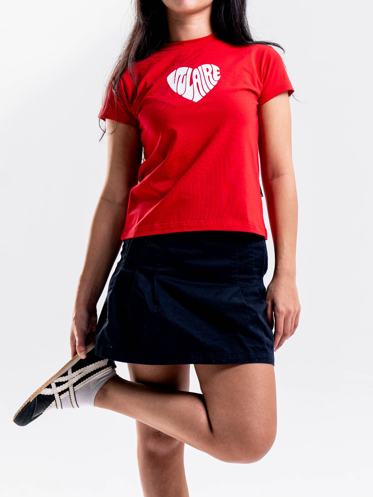 VULAIRE HEART BABY TEE IN RED
