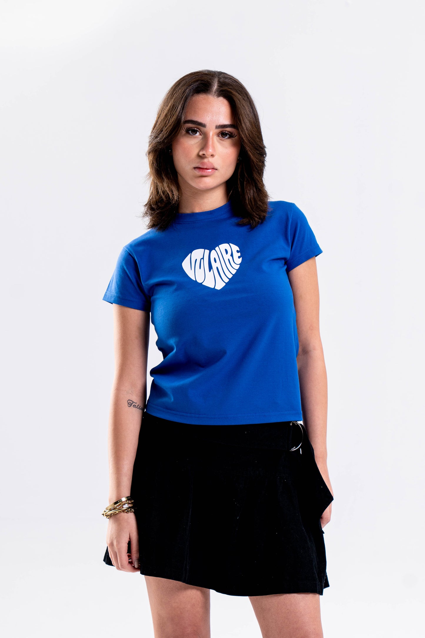 VULAIRE HEART BABY TEE IN BLUE
