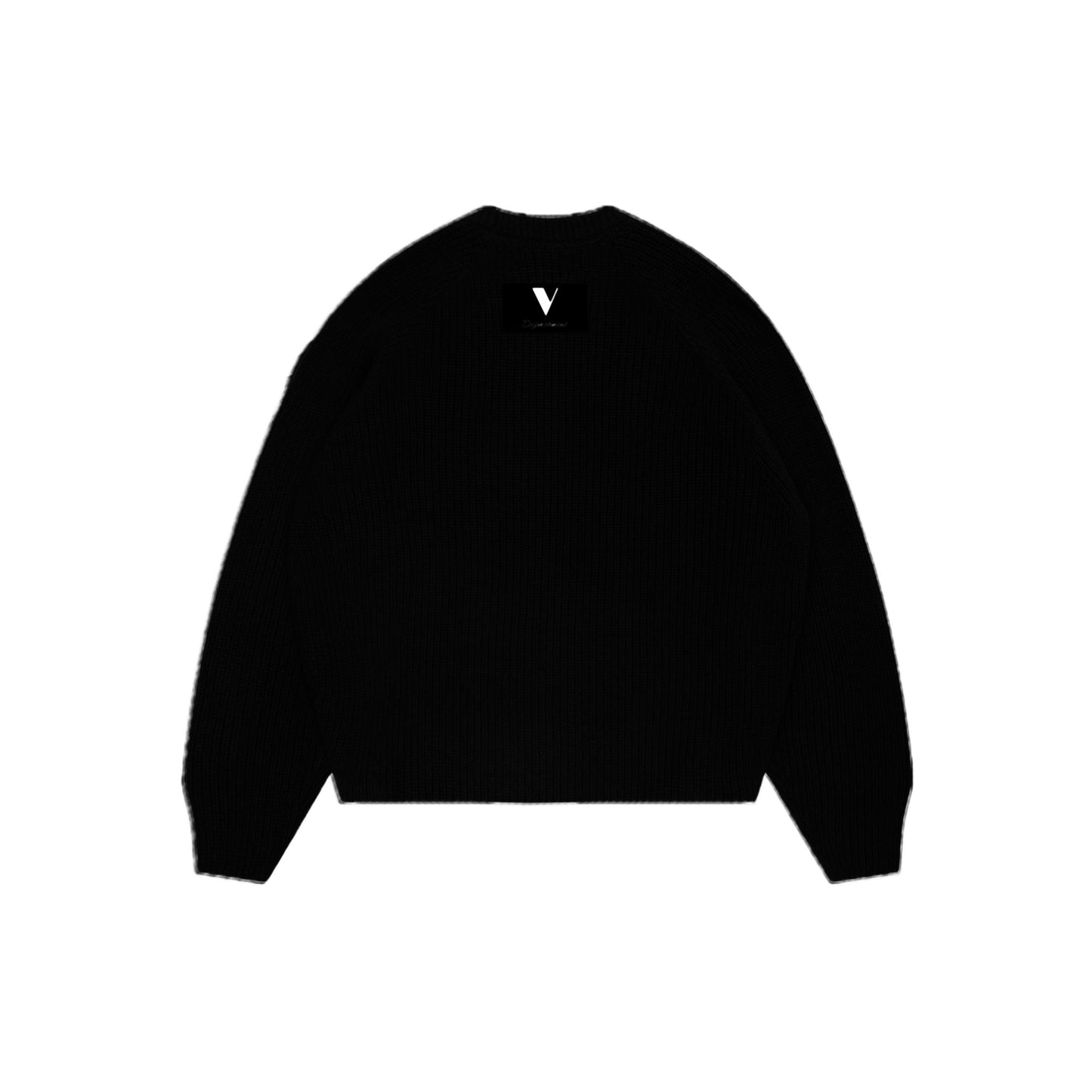 “V” KNIT SWEATER BLACK