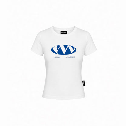 TRIPLE “ V “ BABY TEE IN WHITE