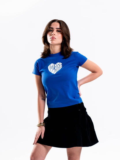 VULAIRE HEART BABY TEE IN BLUE