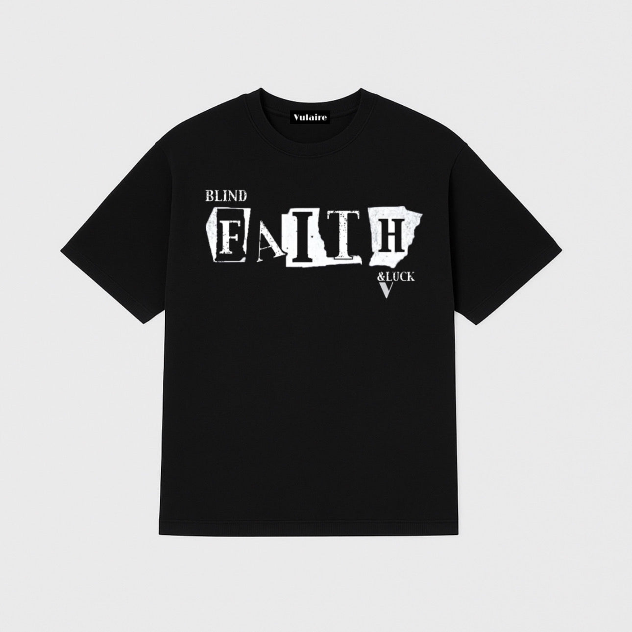 BLACK “BLIND FAITH &LUCK” T-SHIRT