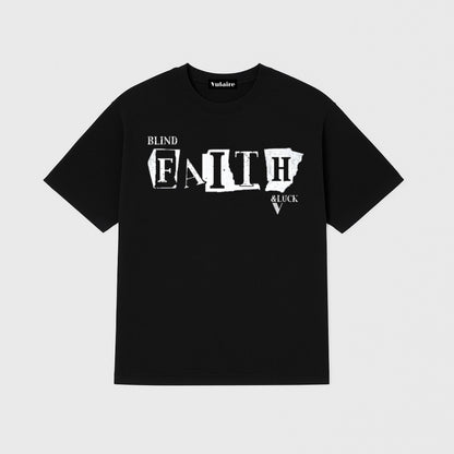 BLACK “BLIND FAITH &LUCK” T-SHIRT