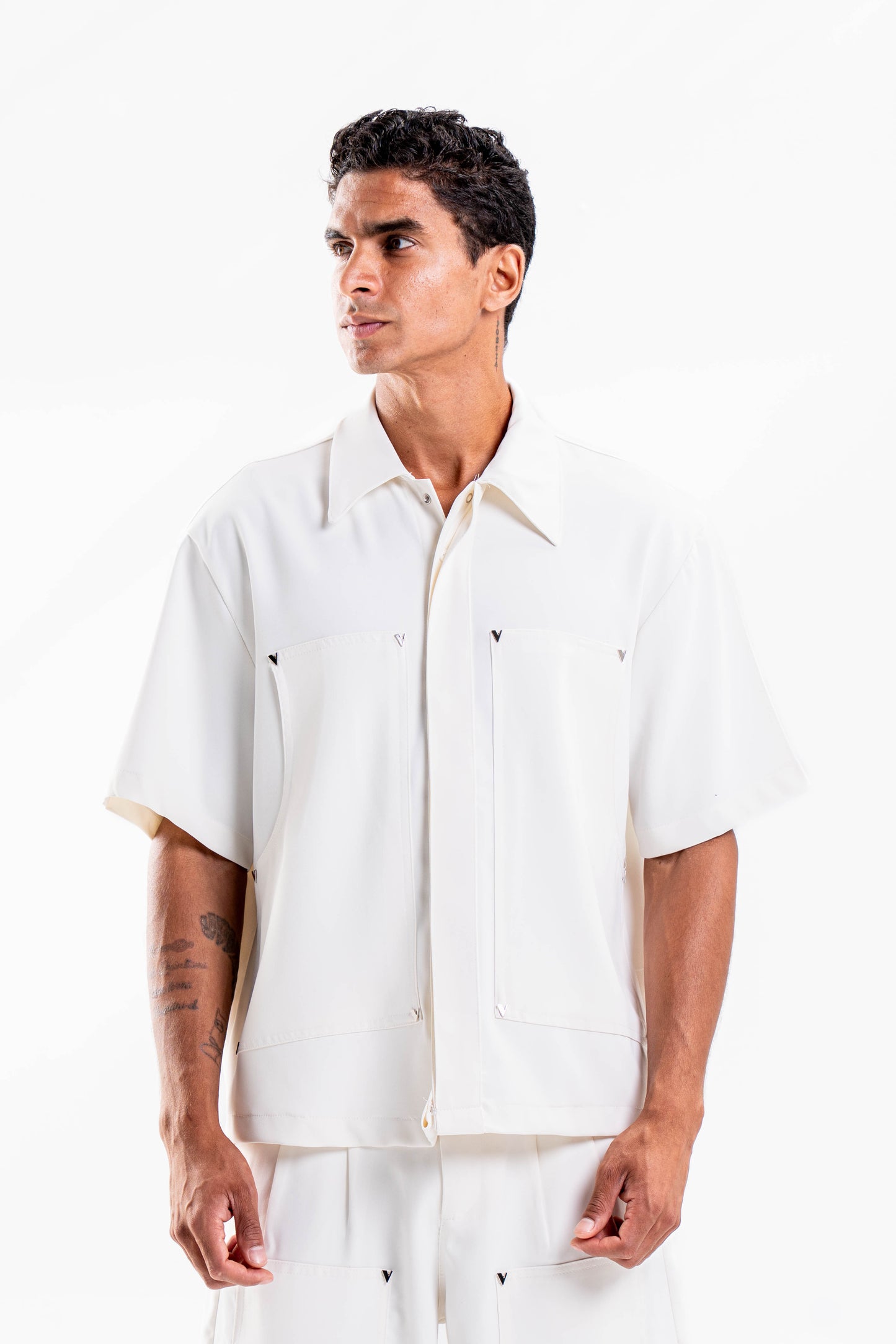 “V” CARPENTER SHIRT OFFWHITE
