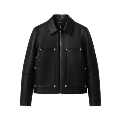 “ V “ CARPENTER LEATHER JACKET