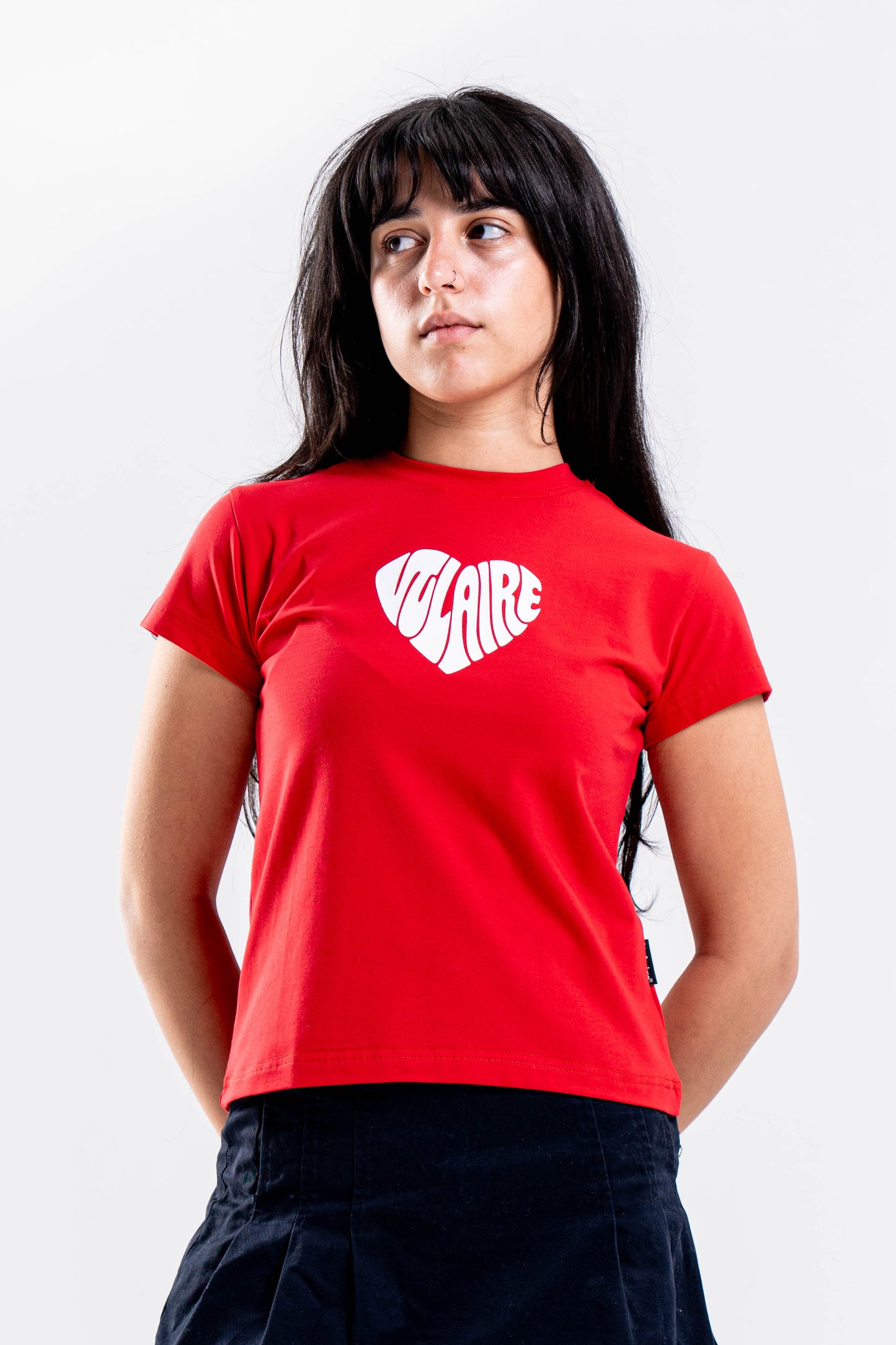VULAIRE HEART BABY TEE IN RED