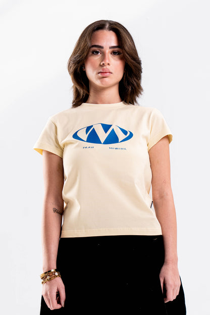 TRIPLE “ V “ BABY TEE IN BUTTER YELLOW