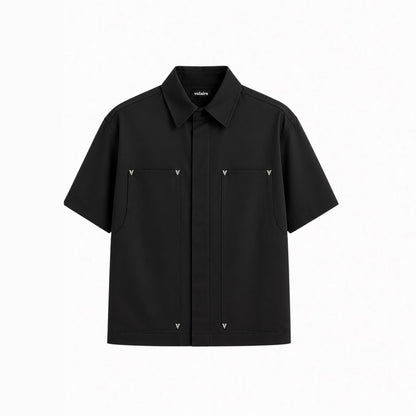 “V” CARPENTER SHIRT IN JET BLACK