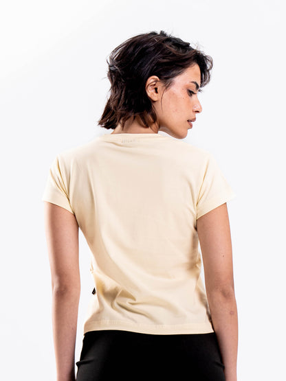 SIGNATURE VULAIRE’S BABY TEE IN BUTTER YELLOW