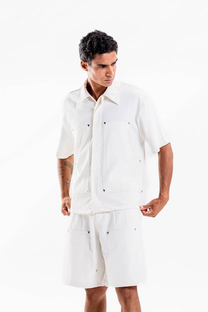 “V” CARPENTER SHIRT OFFWHITE
