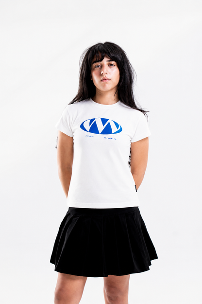 TRIPLE “ V “ BABY TEE IN WHITE