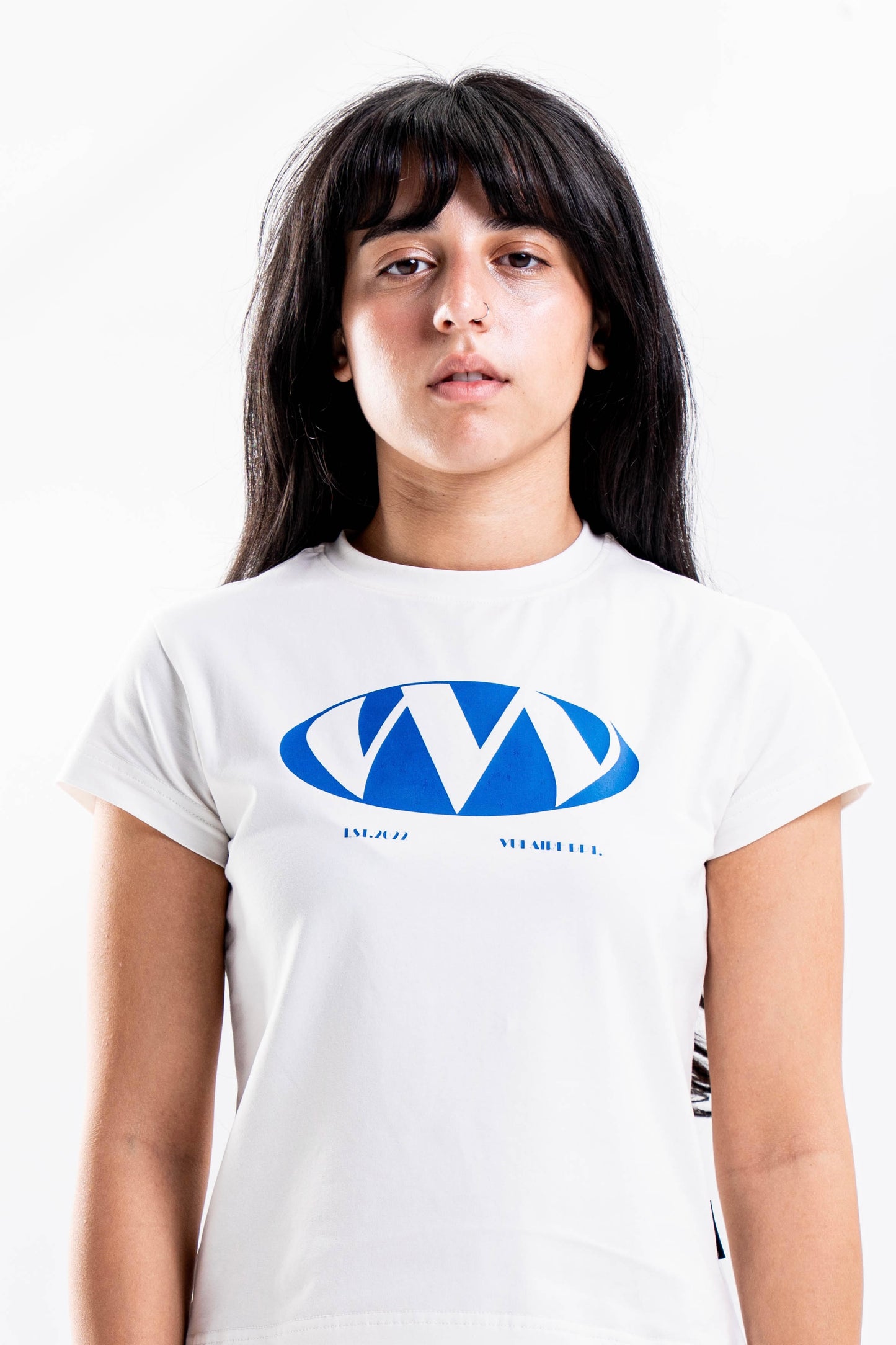 TRIPLE “ V “ BABY TEE IN WHITE