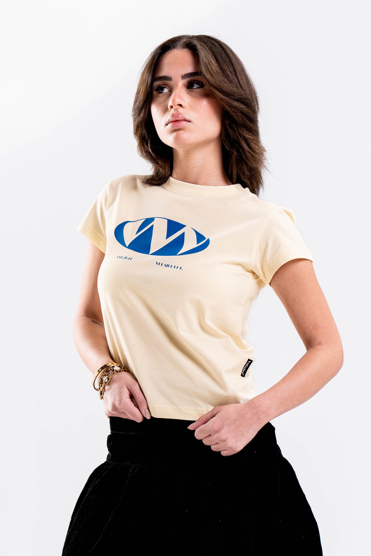 TRIPLE “ V “ BABY TEE IN BUTTER YELLOW