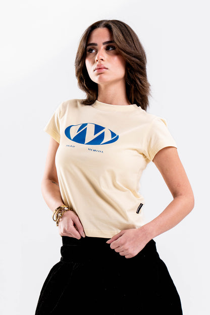 TRIPLE “ V “ BABY TEE IN BUTTER YELLOW