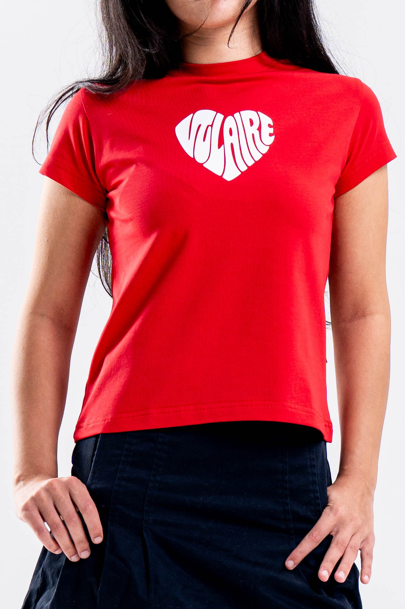 VULAIRE HEART BABY TEE IN RED