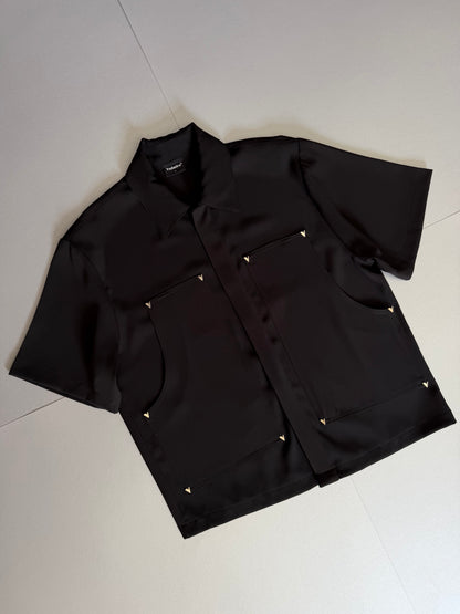 “V” CARPENTER SHIRT IN JET BLACK