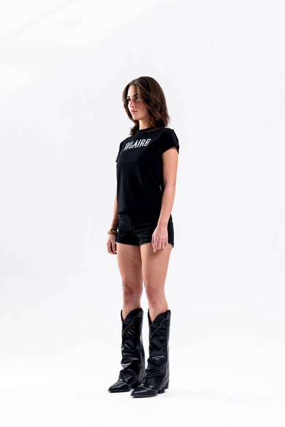 SIGNATURE VULAIRE’S BABY TEE IN BLACK