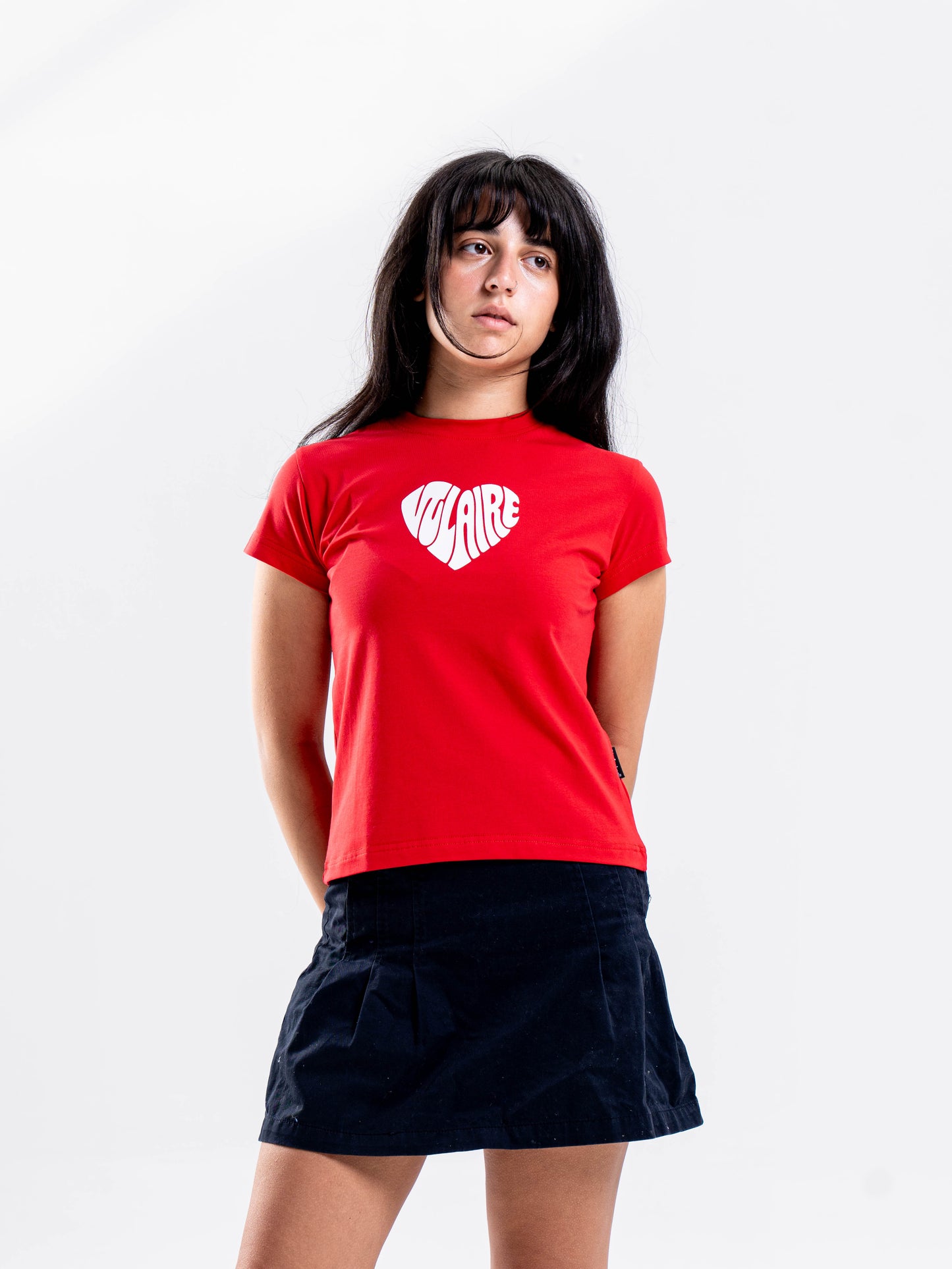 VULAIRE HEART BABY TEE IN RED