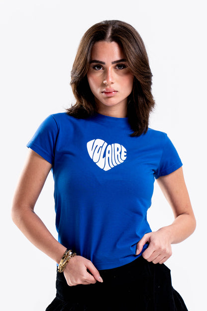VULAIRE HEART BABY TEE IN BLUE