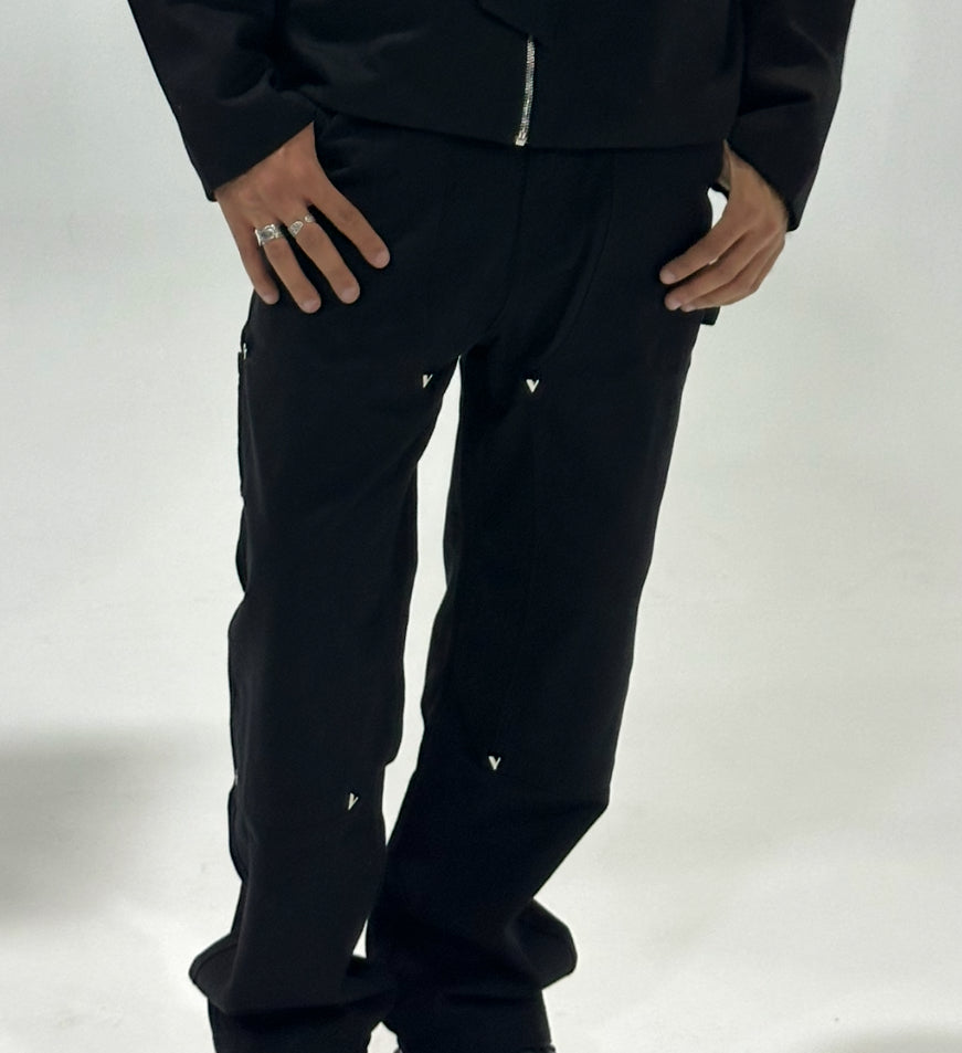 “ V ” CARPENTER PANTS BLACK
