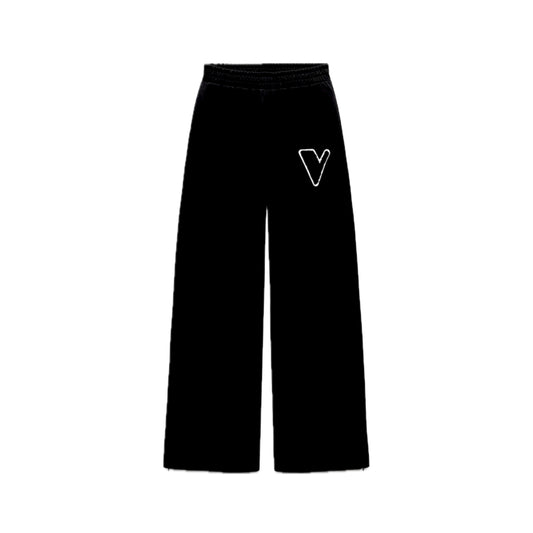 “ V “ KNIT SWEATPANTS BLACK