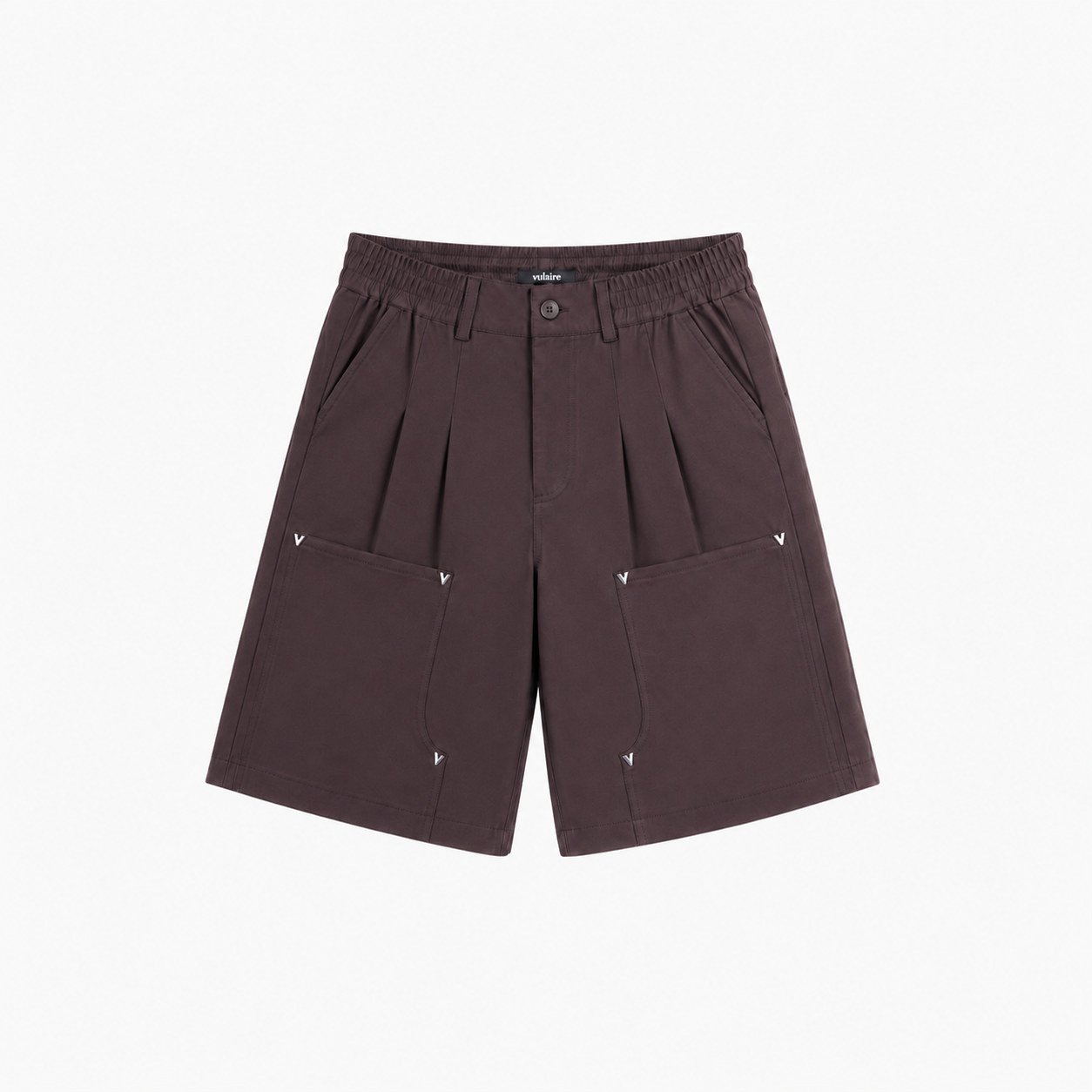 PLEATED CARPENTER SHORT IN TAWNY BROWN