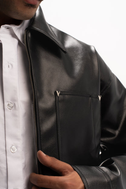 “ V “ CARPENTER LEATHER JACKET