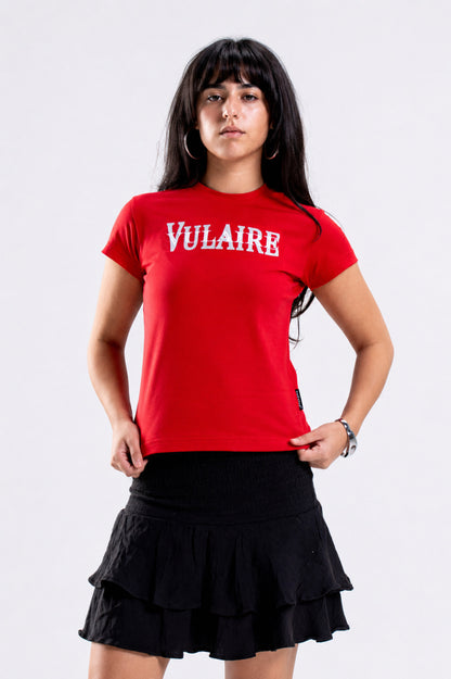 SIGNATURE VULAIRE’S BABY TEE IN RED