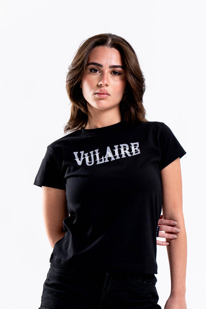 SIGNATURE VULAIRE’S BABY TEE IN BLACK