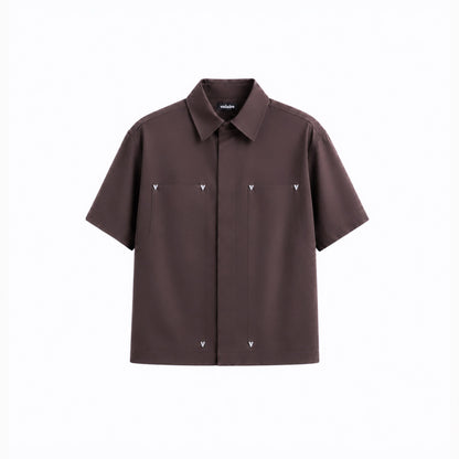 “V” CARPENTER SHIRT IN TAWNY BROWN