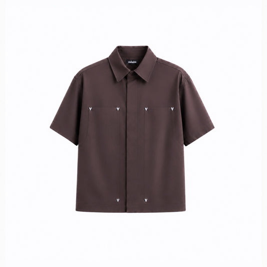 “V” CARPENTER SHIRT IN TAWNY BROWN