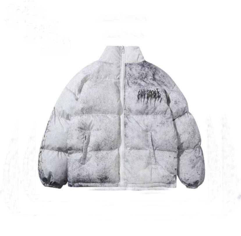 WHITE GRAFFITI CRE-SHOCK PUFFER JACKET