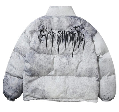 WHITE GRAFFITI CRE-SHOCK PUFFER JACKET